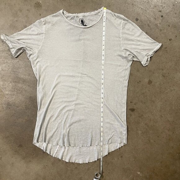 Manuel Marte Elongated Scoop Hem Light Gray 100% Cotton Fashion T Shirt Size L - Picture 8 of 12